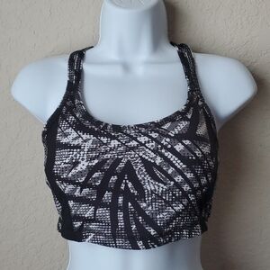 NY&CO Sports Bra Size XS with Removable Padding Black, Gray, White Print